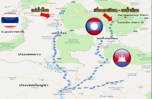 น้ำจากเขื่อนเซเปี่ยน – เซน้ำน้อยในลาวที่ไหลทะลักท่วมบ้านเรือน ใน จ.สตรึงเตรง ทางตอนเหนือของกัมพูชา